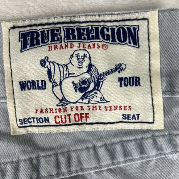 True Religion Shorts Men’s 34 Straight Cut Off Dual Duty Smoke Pocket Flap Gray - Picture 8 of 11